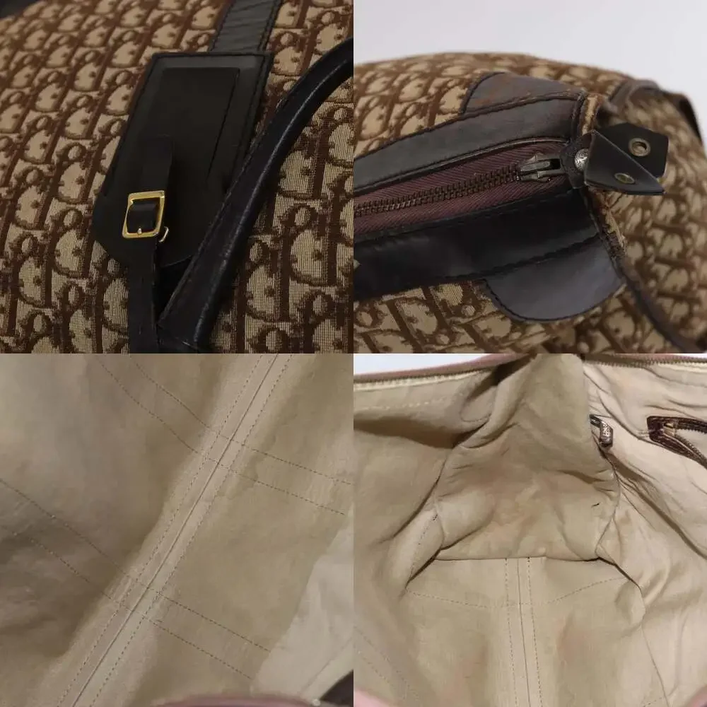 DIOR Trotter Canvas Boston Bag Brown